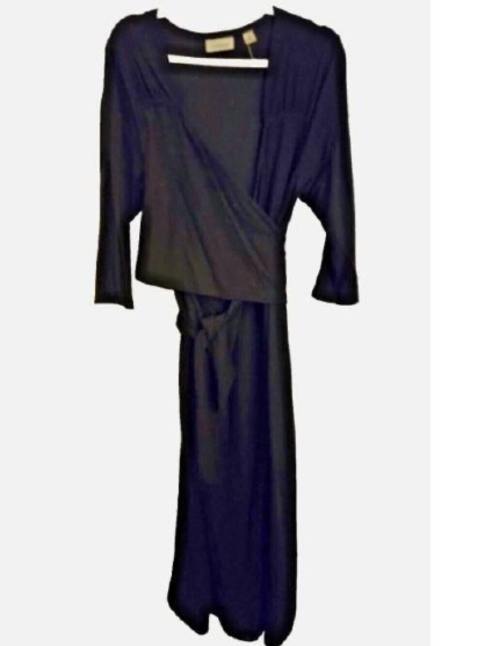 Plus Size Beautiful Black Long Sleeved Wrap Top Dress